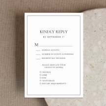 Zwart-wit Elegant Minimalistische Border Bruiloft