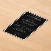 Zwart & Wit Elegant Minimalistische Bruiloft Acryl Uitnodigingen (Laagn)