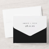 Zwart-wit Elegant minimalistische scheur van het h All In One Uitnodiging (Achterkant)