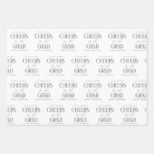 Zwart Wit Elegant Modern Custom Afstuderen Inpakpapier Vel (Voorkant 2)