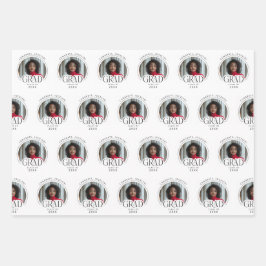 Zwart Wit Elegant Modern Custom Afstuderen Inpakpapier Vel