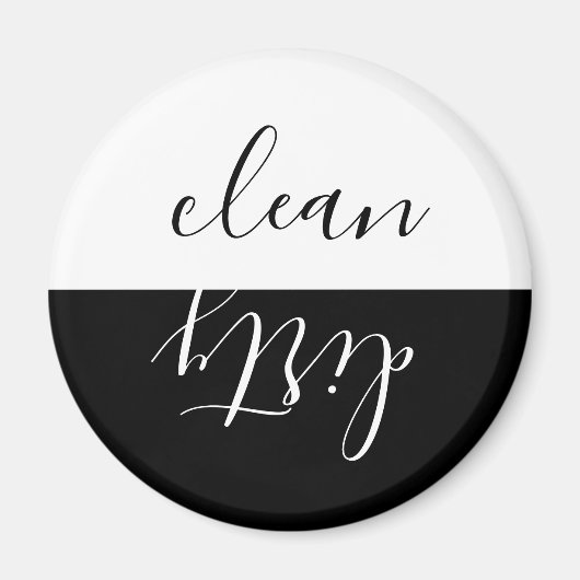Zwart-wit Elegant Modern Dishwasher Magnet (Voorkant)