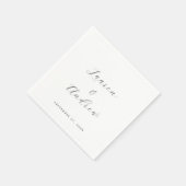 Zwart-wit Elegant Modern Eenvoudig Bruiloft Servet (Hoek)