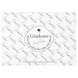 Zwart-wit Elegant Modern Graduation Party Tafelkleed