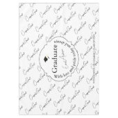 Zwart-wit Elegant Modern Graduation Party Tafelkleed (Voorkant)