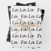 Zwart-wit elegant modern kerstfeest inpakpapier vel (In situ)