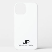 Zwart-wit Elegant Modern Minimaal Monogram Case-Mate iPhone Case (Achterkant)