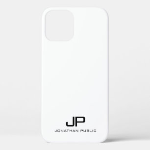 Zwart-wit Elegant Modern Minimaal Monogram Case-Mate iPhone Case