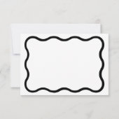 Zwart & Wit Elegant Modern Minimal Wavy Lijst RSVP Kaartje (Achterkant)