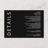 Zwart-wit Elegant Modern Minimalist Weddenschap Informatiekaartje (Voorkant)