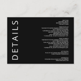 Zwart-wit Elegant Modern Minimalist Weddenschap Informatiekaartje