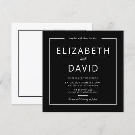 Zwart-wit Elegant Modern Minimalist Weddenschap Kaart
