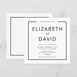 Zwart-wit Elegant Modern Minimalist Weddenschap Kaart