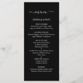 Zwart & Wit Elegant Modern Minimalistisch Huwelijk Menu (Voorkant)