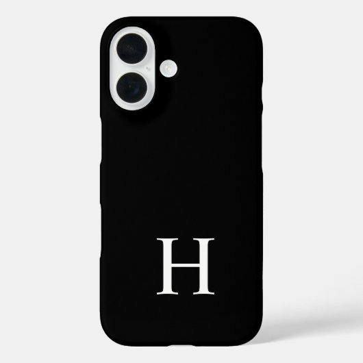 Zwart-wit Elegant Modern Minimalistisch Monogram Case-Mate iPhone Case (Achterkant)