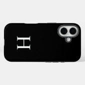 Zwart-wit Elegant Modern Minimalistisch Monogram Case-Mate iPhone Case (Achterkant (horizontaal))