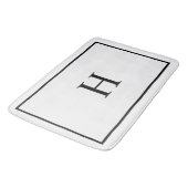 Zwart Wit Elegant Modern Monogram Badmat (Gekanteld)
