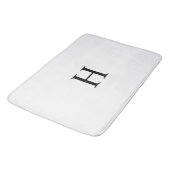 Zwart Wit Elegant Modern Monogram Badmat (Gekanteld)