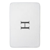 Zwart Wit Elegant Modern Monogram Badmat (Voorkant Verticaal)