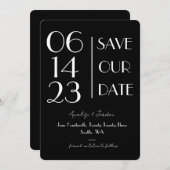 Zwart-wit, elegant, modern, sla de datum op kaart (Voorkant / Achterkant)