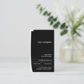 Zwart-wit elegant modern visitekaartje (Staand voorkant)