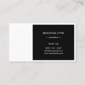 Zwart-wit Elegant Modern Visitekaartje (Achterkant)