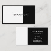 Zwart-wit Elegant Modern Visitekaartje (Voorkant / Achterkant)