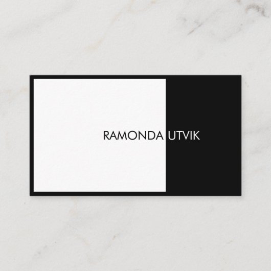 Zwart-wit Elegant Modern Visitekaartje (Voorkant)