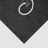 Zwart-wit elegant modern vrouwelijk monogram tissuepapier (Detail)