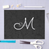 Zwart-wit elegant modern vrouwelijk monogram tissuepapier (Craft)