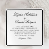 Zwart Wit Elegant Monogram Bruiloft Uitnodiging