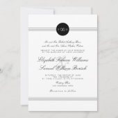 Zwart Wit Elegant Monogram Infinity Wedding Kaart (Voorkant)