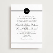 Zwart Wit Elegant Monogram Infinity Wedding Kaart