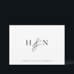 Zwart-wit Elegant Monogram Weddenschap Bedankkaart<br><div class="desc">Elegant trouwmonogram bedankt je kaart. Deze trouwmonogram kaart bevat elegante scriptampersand en klassieke typografie. Personaliseer door uw eigen monogram en andere details toe te voegen. Dit minimalistische monogram bruiloft bedankt je kaart zal ook perfect zijn als een paar kantoorbenodigdheden.</div>