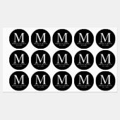 Zwart-wit elegant monogram Wedding Favor Lab Labels (Vel)