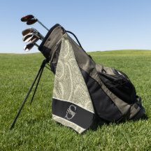 Zwart-wit Elegant Paisley Initiaal Monogram