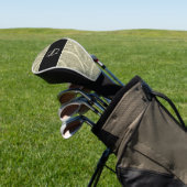 Zwart-wit Elegant Paisley Initiaal Monogram Golfheadcover (Insitu)