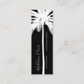 Zwart Wit Elegant Palmboom Tropisch Elegant Mini Visitekaartje (Voorkant)