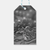 zwart-wit elegant parelaarzen cadeaulabel (Voorkant)