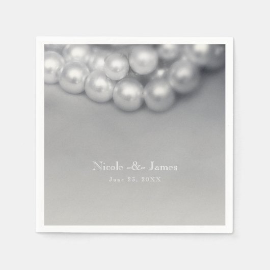  zwart-wit elegant parelaarzen servet (Voorkant)