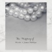 Zwart & Wit Elegant Parels Wijnlabels Wijn Etiket (Enkel label)