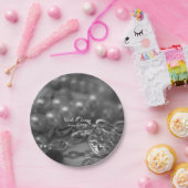  zwart-wit Elegant Pearls Wedding Papieren Bordje (Feest)