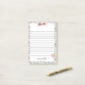 Zwart-wit elegant post-it® notes (Op bureau)