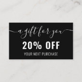 Zwart-wit elegant QR-code Business Promo Loyalty Kortingskaartje (Voorkant)