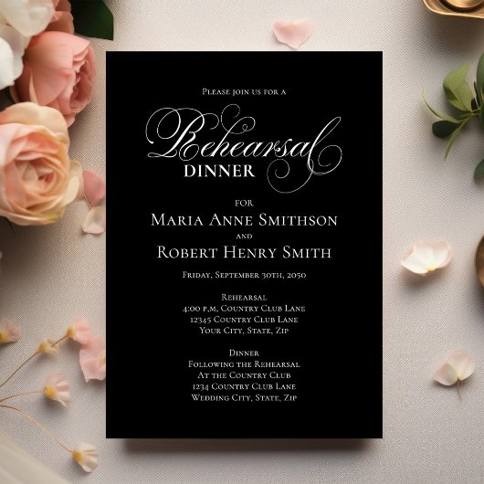 Zwart-wit Elegant repetitiediner Kaart