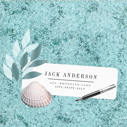 Zwart-wit elegant retouradreslabel etiket