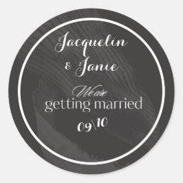 Zwart-wit elegant ronde sticker