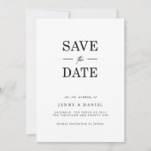 Zwart-wit elegant save the date (Voorkant)