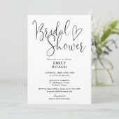 Zwart-Wit Elegant Schrift Bruiloft Kaart (Staand voorkant)