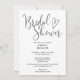 Zwart-Wit Elegant Schrift Bruiloft Kaart
